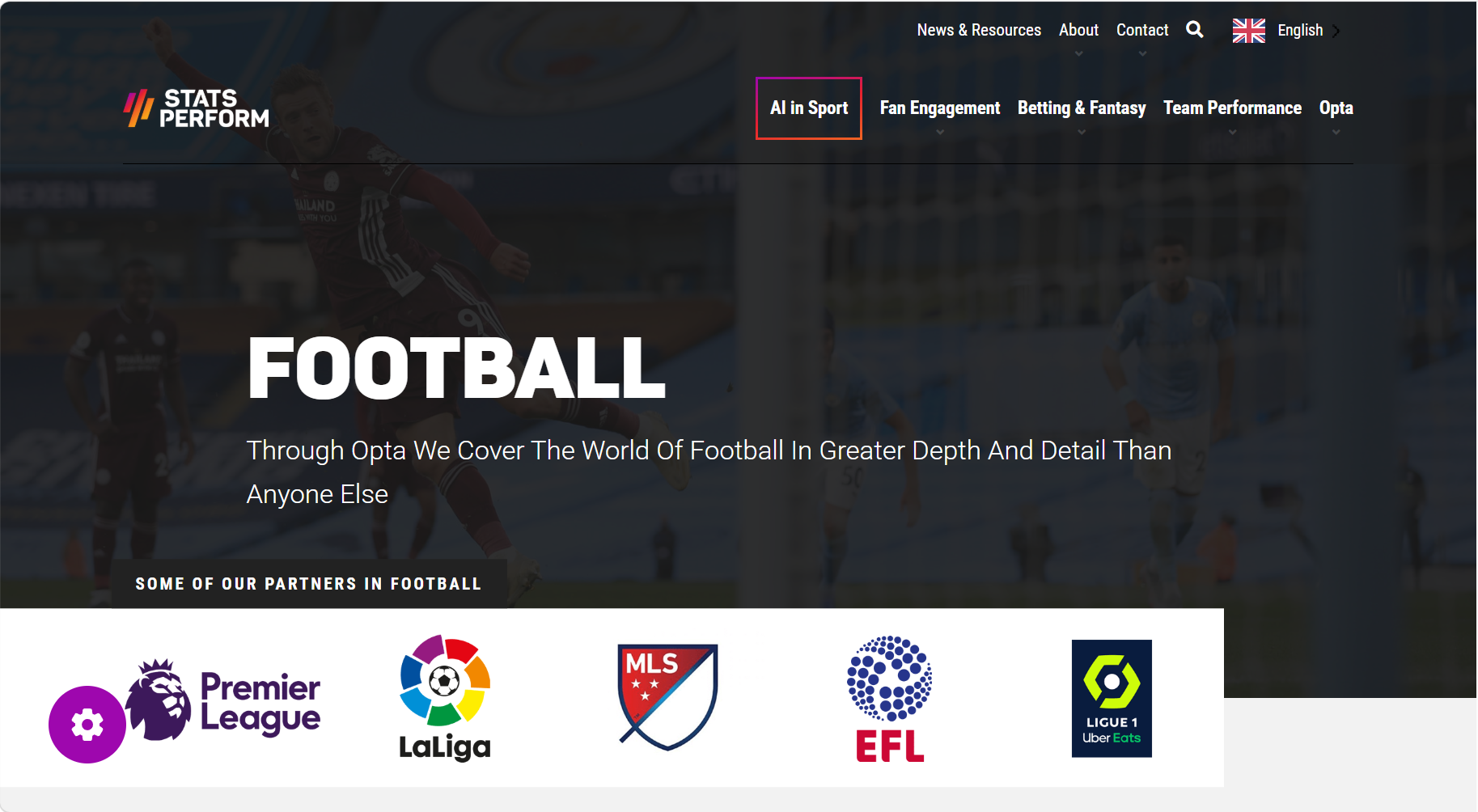 Opta football data analytics platform interface with match statistics and event data