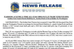 Warriors, Wizards Officially Complete Chris Paul Trade
