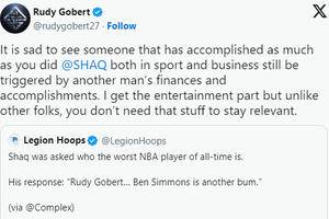 Rudy Gobert hits back at Shaquille O'Neal after basketball icon brutally called him the 'worst NBA player of all-time'