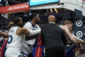 Chaos Erupts in Pistons-Timberwolves Game, Leading to Seven Ejections